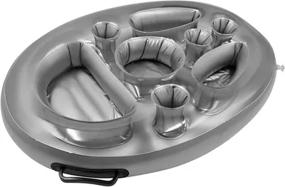 Produktbild von Aufblasbares Pool-Tablett, 8 Fächer, 71 x 56 cm, mit Getränkehalter, für Strand und Pool