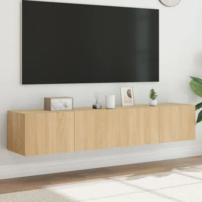 Obrázek produktu pro Maison Exclusive – TV skříňky s LED osvětlením, 2 ks, dub Sonoma, 80 x 35 x 31 cm