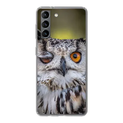 Produktbild von MuchoWow® Handyhülle Schutzhülle Hülle für Samsung Galaxy S21 Eule - Auge - Orange Silikon Softcase Handy Hülle - Softcase
