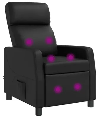 Image de Fauteuil de massage et de détente vidaXL, noir, similicuir