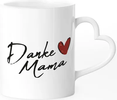 Produktbild von Kaffee-Tasse Danke Mama Dankeschön-Geschenk für Mama zum Muttertag oder einfach so SpecialMe® weiß Herz-Tasse