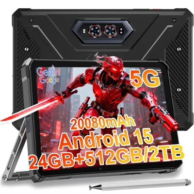 Image de HOTWAV R9 Ultra Tablette Robuste 24(8+16)Go+512Go (2To TF) 64MP Octa-Core IP68IP69K Étanche Tablet, 5G Dual-SIM Android 15, Noir