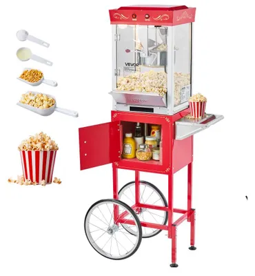 Immagine prodotto di Macchina per popcorn retrò - 800 W - Capacità: 48 porzioni - Vetro temperato