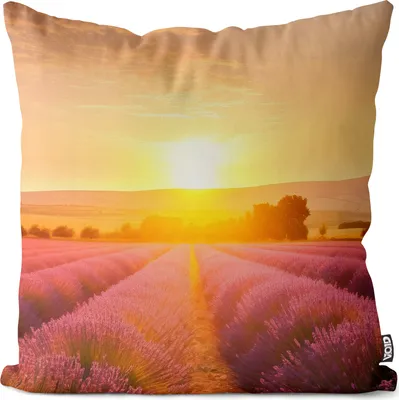 Produktbild von VOID Lavendelfeld Landschaft Sonne Kissenbezug Kissenhülle sofa couch wohnzimmer dekoration wasserfest Outdoor Garten Kissen bezug deko