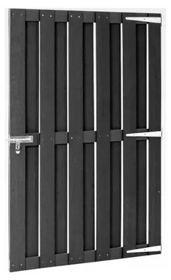 Produktbild von WPC Gartentor 100x150 cm grau - Sicherheitsbarriere für Garten und Terrasse