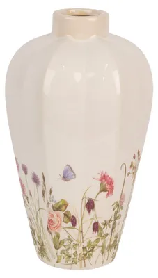 Zdjęcie produktu dla Clayre & Eef Wazon Ø 17x30 cm Beżowo-różowa ceramika