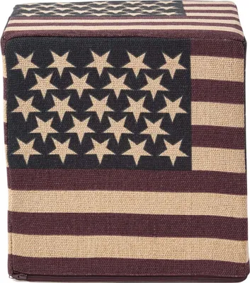 Obrázek produktu pro HOMESCAPES Designer Hocker Ottoman Stars and Stripes Amerika Flagge