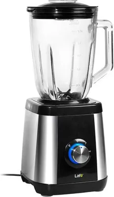 Zdjęcie produktu dla Lafe LAFBLE46185, Blender stołowy, Funkcja pulse, Rozgniatacz do lodu, 600 W, Czarny, Stal nierdzewna, Przezroczysty