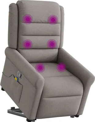 Produktbild von vidaXL Massagesessel mit Aufstehhilfe Taupe Stoff