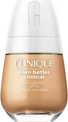 Zdjęcie produktu dla Clinique Even Better Clinical Foundation SPF 20, Buteleczka z pompką, Płynny, Skóra mieszana, Skóra normalna, Skóra tłusta, Rozjaśniający, Matujący, Nawilżający, Wygładzający, Odcień light skin, Chłodny