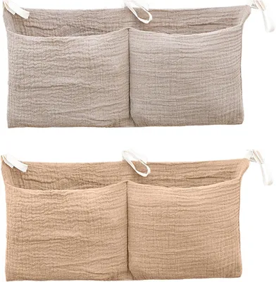 Produktbild von Babybett Organizer 2 Stück, multifunktional, zum Aufhängen an Bett oder Wickelkommode, Aufbewahrung für