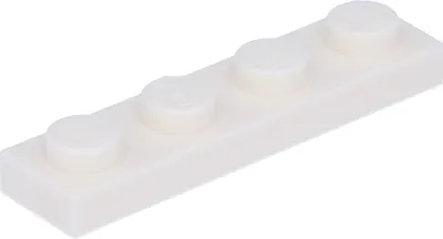 A single white LEGO brick with four studs.