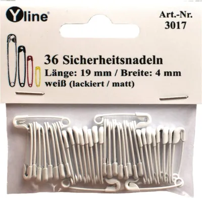 Imagen del producto de Alfileres pequeños blancos, de 19 mm, paquete de 36 unidades, para costura y manualidades