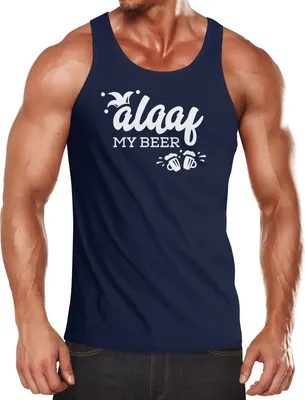 Produktbild von Herren Tanktop Alaaf My beer Wortspiel Fasching Fastnacht Kostüm Karneval Verkleidung lustig Moonworks®  XXL