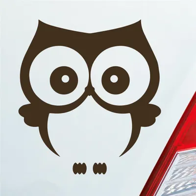 Produktbild von Auto Aufkleber Eule Owl Vogel Bird Uhu süß Tier Musik 10x11 cm Braun Sticker Heckscheibenaufkleber