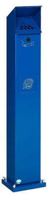 Produktbild von Kombiascher Standsäule für Außenbereich | HxBxT 115x18x15cm | Verzinkter Stahl | Blau