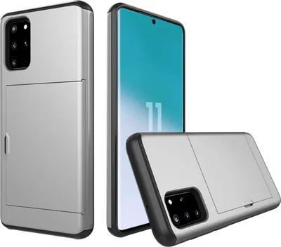 Produktbild von Hülle für Samsung Galaxy S20+ Plus 6.7 Zoll mit Kartensteckplatz Case Cover Stoßfest Silber