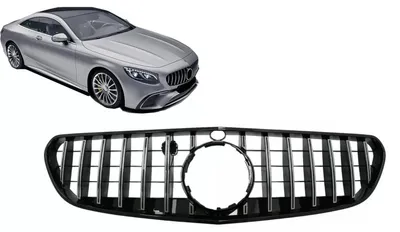 Immagine prodotto di Griglia anteriore per Mercedes C217 (restyling dal 2018) con aspetto GT-R, cromata, compatibile con telecamera a 360°.