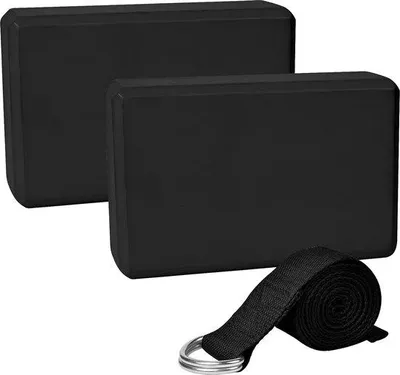 Produktbild von Famanu Yoga Blöcke Set mit 1,8 m Yoga Riem - 2 Stück