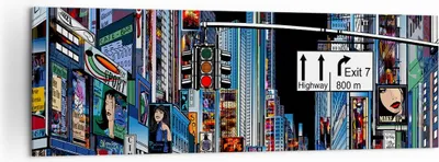 Produktbild von Bild auf Leinwand - Leinwandbild - Manhattan New York Straße - 160x50cm - Wand Bild - Wanddeko - Leinwanddruck - Bilder - Kunstdruck - Wanddekoration - Leinwand bilder - Wandkunst - AB160x50-2720