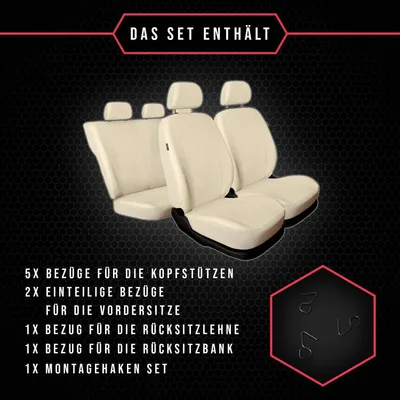 Produktbild von Autositzbezüge Universal Schonbezüge Sitzauflage PKW Auto Beige für Toyota Yaris