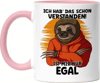 Produktbild von Ich Hab' Das Schon Verstanden! Ist Mir Nur Egal Tasse Rosa Faultier Faulheit Bunt Humorvoll Frech Kreativ
