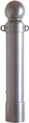 Produktbild von Stilpoller aus Stahlrohr Ø 140 mm, mit Alukugel und Kettenösen ortsfest, mit Erdanker