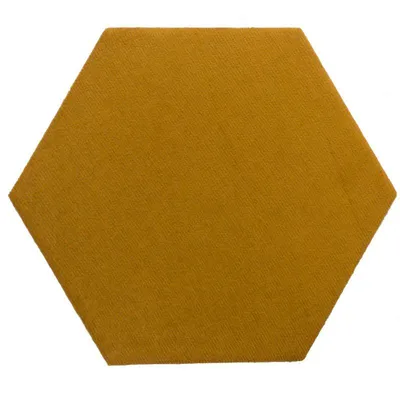 Zdjęcie produktu dla Heksagon tekstylno-korkowy 15x17 cm panel dekoracyjny złoty