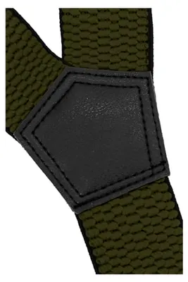 Produktbild von Herren Hosenträger 4 cm Breite, elastisch und verstellbar mit 3 starken Metallclips in Y-Form - Olivgrün