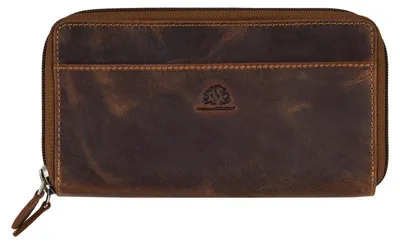Produktbild von Greenburry Damen-Geldbörse Vintage mit RFID-Schutz & Handyfach – Leder antikbraun