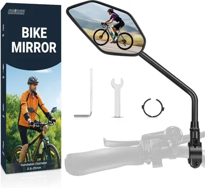 Productafbeelding van Fietsspiegel links - Voor e-bike - Stuur 21,8 tot 25 mm - Verstelbaar - HD-glas