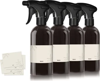 Image de 4 flacons pulvérisateurs de 500 ml, plastique, noir