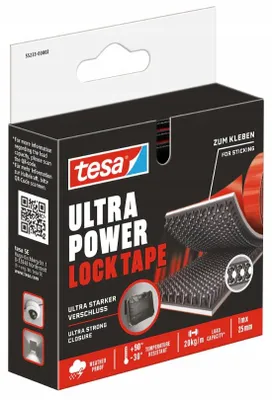 Obrázek produktu pro TESA Silný samolepicí průmyslový suchý zip 1m x 25mm černý
