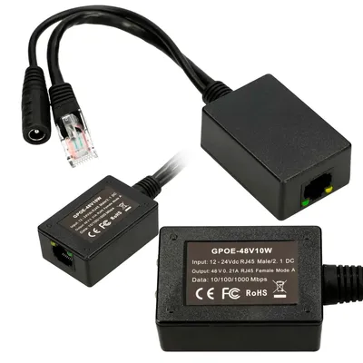 Obrázek produktu pro Extralink 1 Portový PoE Injector měnič PoE Vstup 1x 1000Mb/s RJ45/Jack 10-30V, Vystup 48V