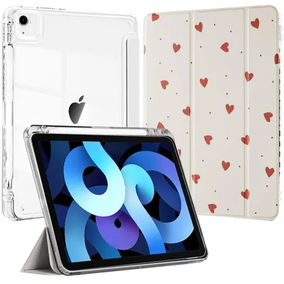 Image de Coque pour iPad Air 11 Pouces (M4/M3/M2) / iPad Air 4/5 10,9 Pouces, Antichoc avec Porte-Stylet - Motif Cœur