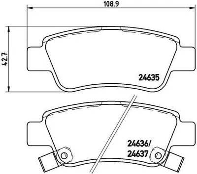 Produktbild von Brembo Bremsbelagsatz, Scheibenbremse Hinterachse P 28 046