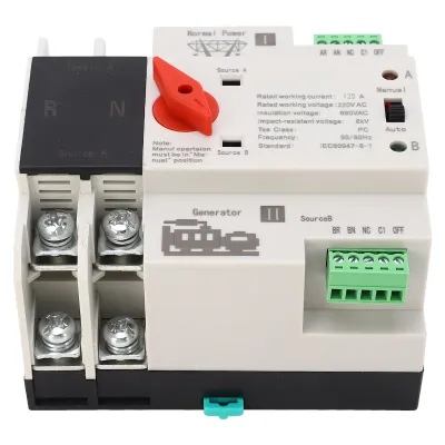 Zdjęcie produktu dla Automatyczny przełącznik transferu, podwójny przełącznik transferu zasilania, automatyczny przełącznik transferu 2P, przełącznik transferu zasilania, przełącznik transferu, akcesoria do generatorów