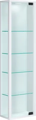 Immagine prodotto di Espositore in vetro appeso | Vetro espositore con vetro di sicurezza ESG | Dimensioni ca. H. 115 x W. 33 x D. 18 cm| Vetro espositore appeso | Moderno e salvaspazio | Espositore in vetro - Stano Mini