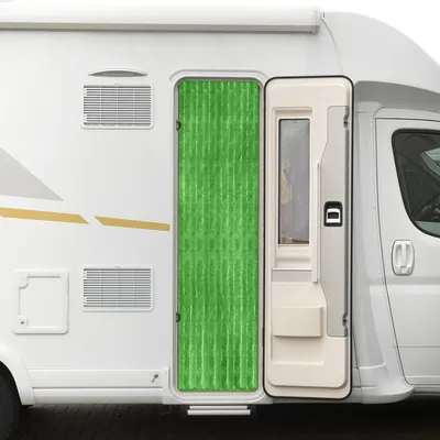 Produktbild von Moritz Flauschvorhang aus Chenille 56 x 185 cm grün Türvorhang als Fliegenschutz Insektenschutz für Camping Wohnwagen