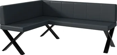 Produktbild von MEBLINI Eckbank für Esszimmer - Küchenbank - Essecke - Sitzecke Küche - PETER - X-Beine 128x168x87cm Links - Dunkelgrau Kunstleder