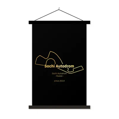 Produktbild von MuchoWow® Textilposter Sotschi - Rennstrecke - F1 60x90 cm mit schwarzem Rahmen - Poster Wohnzimmer