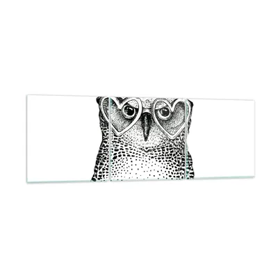 Produktbild von Bilder auf glas - Mode Design Eule Aquarell - 90x30cm - Glasbilder - Wandbilder - Kunstdruck - zum Aufhängen bereit - Wanddekoration aus Glas - Glas Bilder - Wandbild auf Glas - GCA90x30-3124
