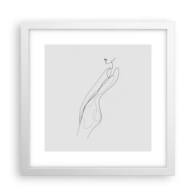 Produktbild von Gerahmtes Poster - Weißer Rahmen - Kontur Frau Minimalismus - 30x30 cm - Wand Bild - Wanddeko - Wandbilder - Kunstposter - Wandposter - Bilderrahmen - Bilder - Kunstdruck - Wandbild - P2WAC30x30-4242