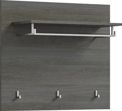 Produktbild von Garderobenpaneel >Salsa< in Rauchsilber / Weiß Hochglanz - 80x70x27cm (BxHxT)