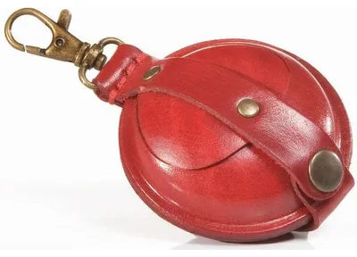 Produktbild von Schlüsselanhänger / Kleingeldbörse klein Sattelleder 7cm rot