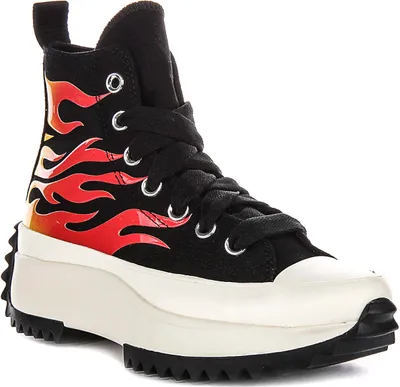 Obrázok produktu pre Converse Run Star Hike Hi Flame Skates pánske textilné tenisky v čierno-červenej farbe - 5.5 UK - 38.5 EU - 6M/7.5F US / Black Red