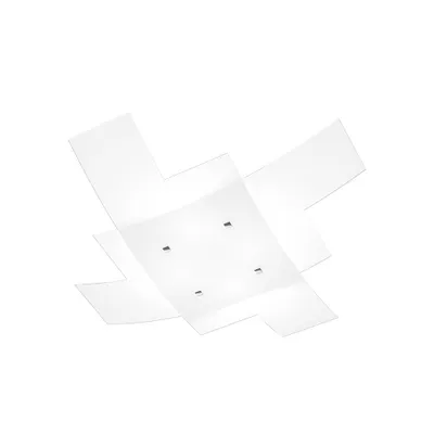 Produktbild von Moderne Deckenleuchte Tetris Metall Weißes Glas 4 Lichter E27 75Cm