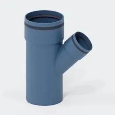 Produktbild von POLOPLAST Abzweig, DN125/75, POLO-KAL XS, PP-MD, Ø125/75mm, 45°, blau, 1 Stk.