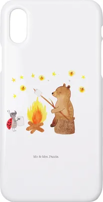 Produktbild von Mr. & Mrs. Panda Iphone 10 Handyhülle Bär & Marienkäfer Lagerfeuer - Weiß - Geschenk, Cover, X, Handy, Hülle, Teddy