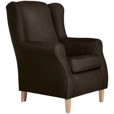 Produktbild von Max Winzer Ohrenbackensessel Lorris - Flachgewebe braun - Maße: 77 x 86 x 103 cm